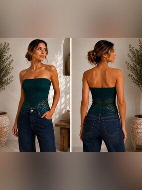 Urban Renewal Remnants Made In LA Crossover Lace Tube Top NWT
